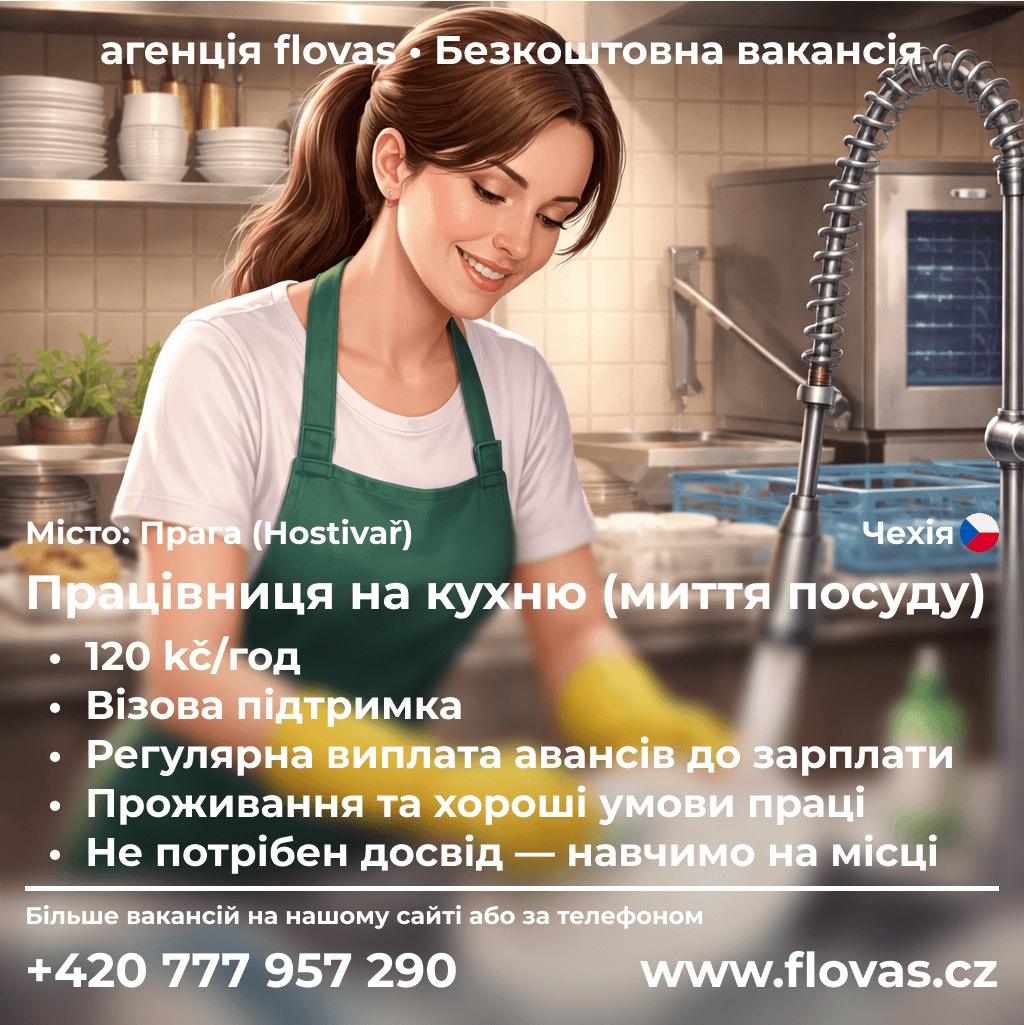 Працівниця на кухню (миття посуду)