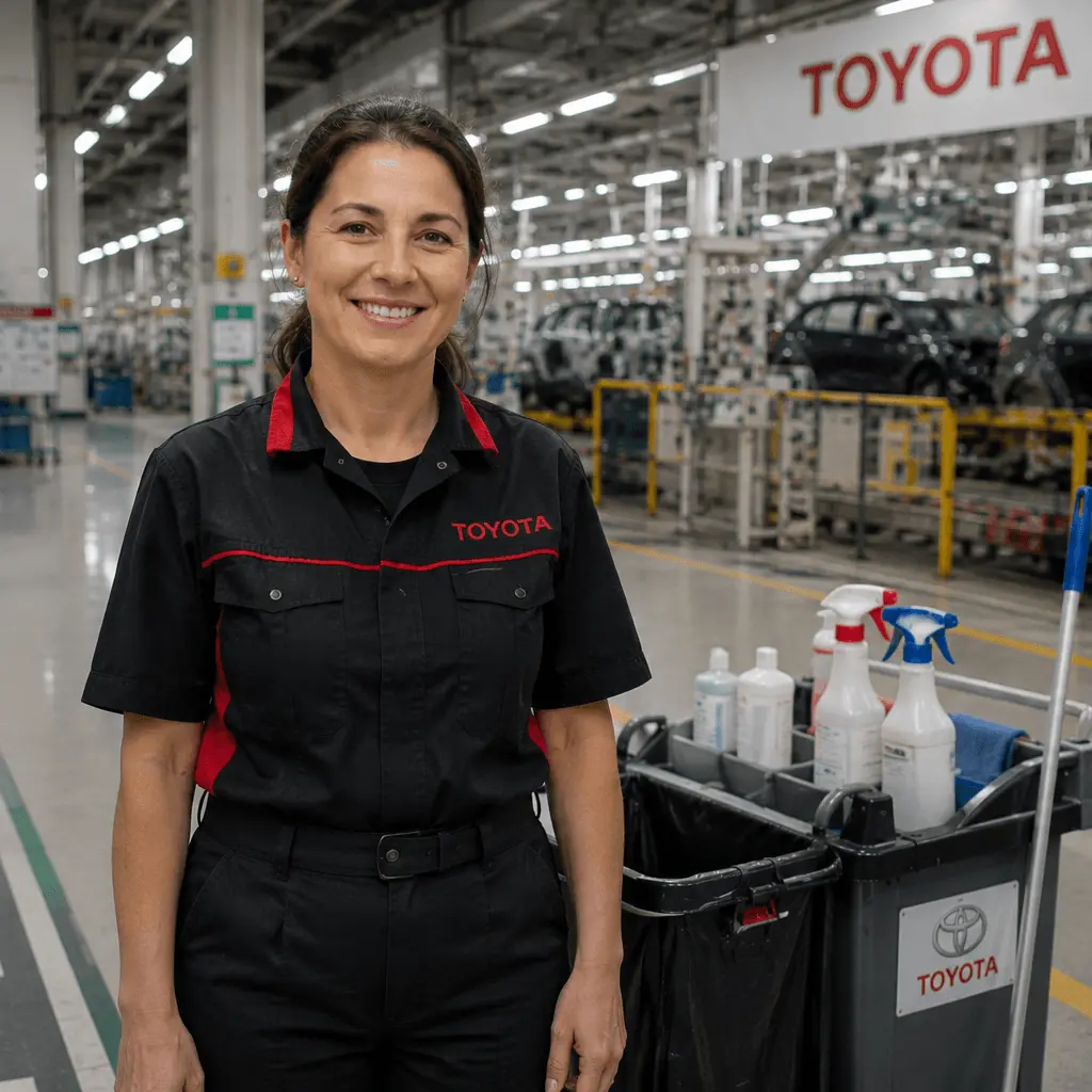 Прибиральниця на завод Toyota в місті Колін